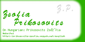 zsofia prikosovits business card